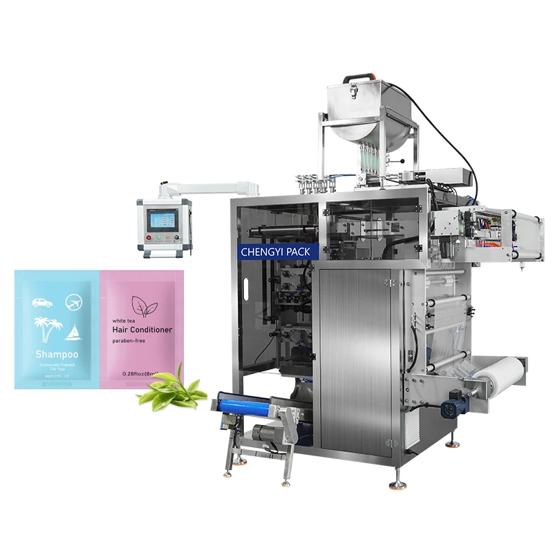 Multi-lane shampoo sachet packing machine