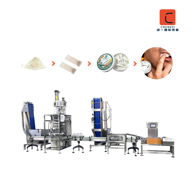 Snus Packing Line for Nicotine, Caffeine & Tobacco Can Packaging